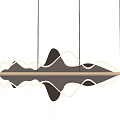 Modern Wavy Shaped Chandelier Featuring LED Light And Metallic Frame 3d model