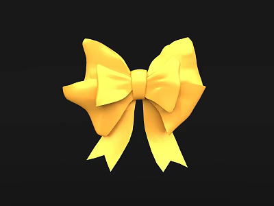 Elegant Yellow Bow Decorative Ornament Set for Home Decoration Styling 3d model