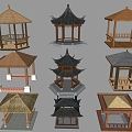 Pavilion Landscape Pavilion Antique Pavilion Outdoor Thatch Pavilion Hexagonal Pavilion Hall Hall Pavilion Four Corner Pavilion Ancient Pavilion 3d model