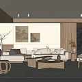 Song style living room 3d model