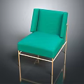 Elegant Teal Velvet Single Sofa With Gold Metal Frame And Modern Design