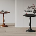 poliform Modern Side Table Solid Wood Side Table Ornaments 3d model