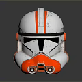 Weapon Silver Helmet With Red Stripes And Tactical Combat Design