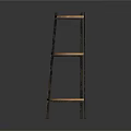 Modern Corner Shelves With Wooden Layers And Black Metal Frames For Home Storage Use