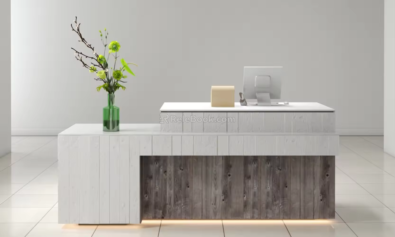 Nordic reception desk supermarket sketch 3d model
