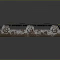 Gray Metal Equipment Plate With Yellow Arrows Rusty Bolts And Holes