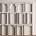 Modern White Decorative Wall Frames With Various Shapes Arranged In Three Rows 3d model