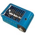 Blue Portable Gas Stove With Grill Rack And Control Knobs For Kitchen Cooking