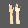 Natural Skin Tone Hands And Arms With Neatly Trimmed Nails On Gray Background