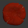 Red Mushroom Plant With Shiny Vibrant Red Cap And Light Colored Stem On Dark Background