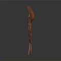 Sculpted Carved Wooden Spoon And Fork With Intricate Handle Patterns