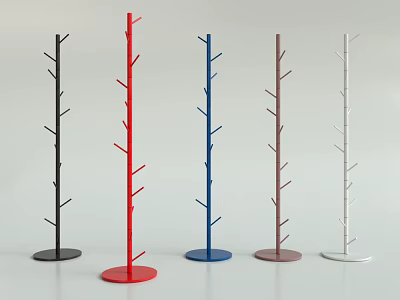 Modern Standing Coat Racks In Multiple Colors With Branch Structure For Home Use 3d model