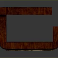 Wooden Bar Counter Design with Arched Glass Doors Upper Cabinets Lower Drawers and Mahogany Storage
