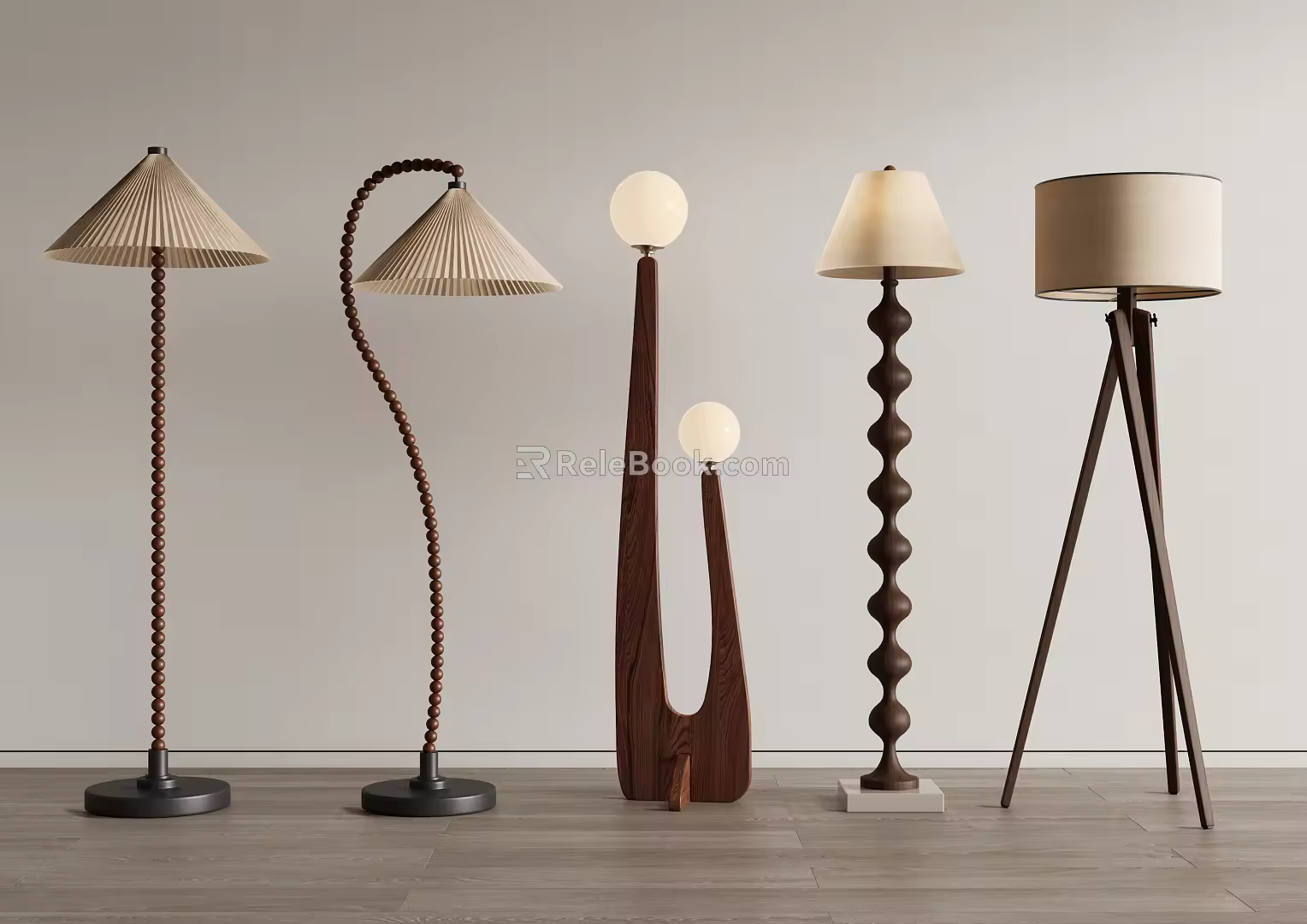 Ancient Floor Lamp in Silent Wind 3d model
