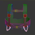 Green Ergonomic Harness With Adjustable Straps And Metal Buckles For Daily Use