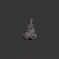 Traditional Stone Sculpture Depicting Man Seated On Elephant With Intricate Details