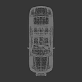Police Utility Vehicle With Roof Lights FIRESUIT Logo Number 001 Black And White Sedan Design