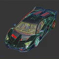 Black and Red Supercar with Sleek Body Red Accents Rear Spoiler and Sporty Wheels