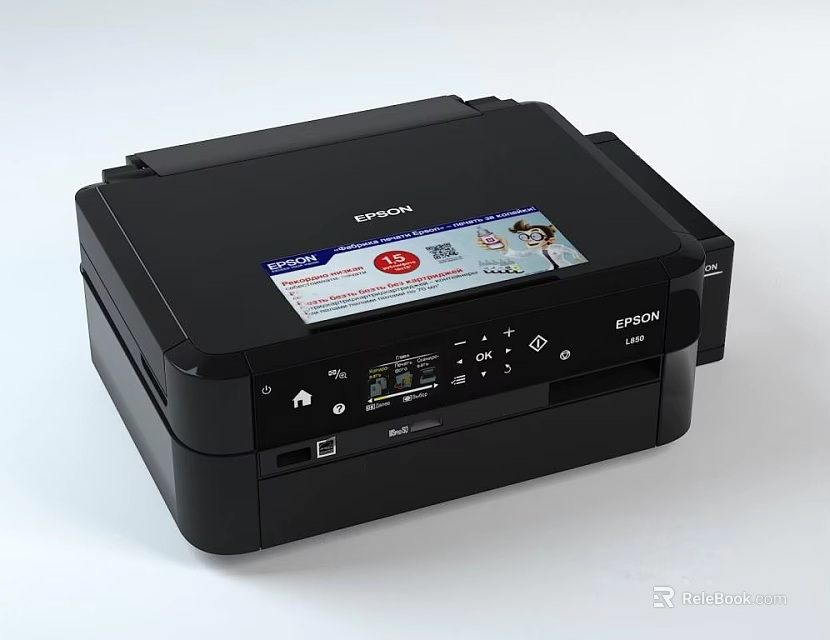 Efficient Epson Multifunction Office Printer With LCD Display And Control Panel 3d model 