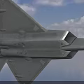 Modern Fighter Jet Flying In The Sky With Grey Body And Jet Engine Wing Structure 3d model
