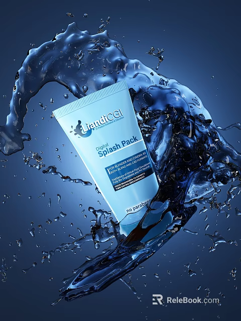 Hydrating Daily Splash Pack Cosmetic Skincare Product With Refreshing Water Splash 3d model 