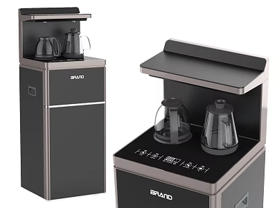 SAYCO Daily Electrical Appliance Black Silver Water Dispenser With Transparent Kettles And Control Panel 3d model