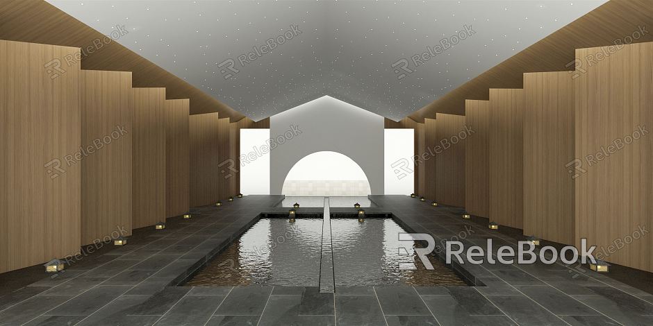 New Chinese Aisle Hotel Entrance Aisle model