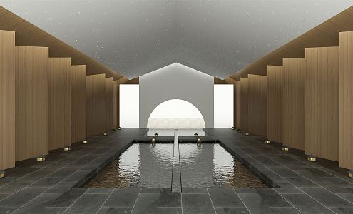 New Chinese Aisle Hotel Entrance Aisle 3d model