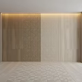 Modern Wall Component Design With Geometric Patterns Wood Panels And Smooth Surfaces 3d model