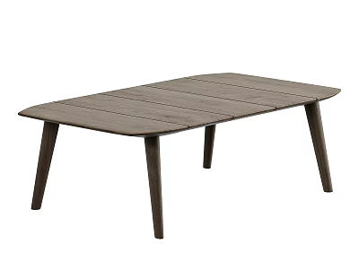 Dark Wooden Coffee Table With Rectangular Top And Slim Legs Simple Design 3d model