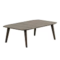 Dark Wooden Coffee Table With Rectangular Top And Slim Legs Simple Design