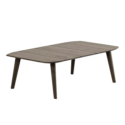 Dark Wooden Coffee Table With Rectangular Top And Slim Legs Simple Design 3d model
