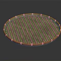 Handmade Woven Tray Round Shape with Red Edge Accents Natural Material Home Living Accessory