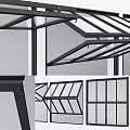 Modern Skylight And Window Designs With Black Frames And Glass Panels 3d model