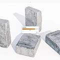 Durable Gray Concrete Blocks Essential for Road Infrastructure Construction 3d model