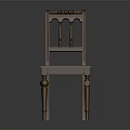 Elegant Classic Wooden Chair With Carved Backrest And Turned Legs Design