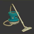 Modern Blue Vacuum Cleaner With Long Hose And Detachable Cleaning Head