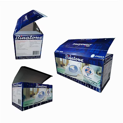 Modern packaging box carton packaging box cardboard cargo carton container corrugated crate delivery fiberboard 3d model