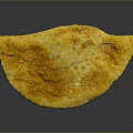 Appetizing Golden Crispy Fried Pastry with Half Moon Shape and Flaky Surface 3d model