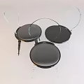 Set of Three Elegant Modern Accent Chairs With Curved Transparent Acrylic Backrest And Black Seat