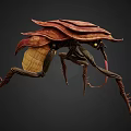 Sci Fi Fantasy Game Movie Character With Red Carapace Yellow Body And Long Antennae