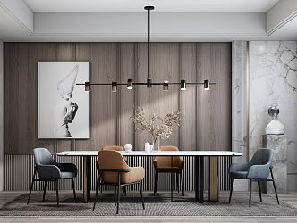 Modern Dining Table and Chair Combination Table and Chair Combination 3d model