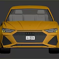 Yellow Modern Sporty Car With Sleek Exterior Design And Red Rims