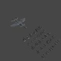 Military Weapon Models Display Featuring Various Types And Fighter Aircraft Model 3d model