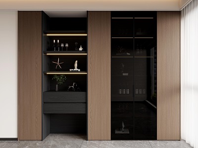 Modern Italian Glass Wine Cabinet Decorative Cabinet Entrance Cabinet Storage Cabinet 3d model