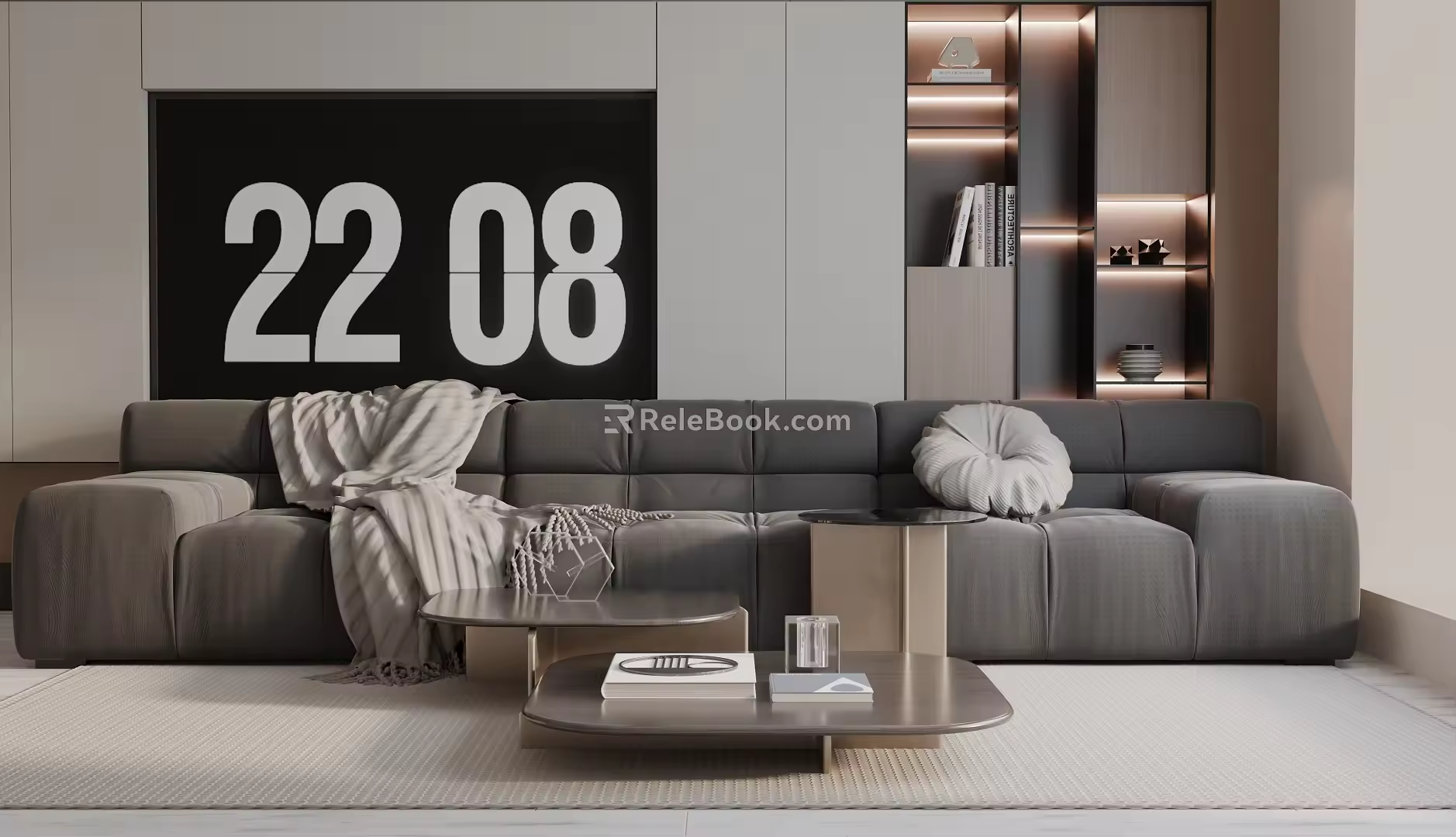 Modern three-seat sofa 3d model