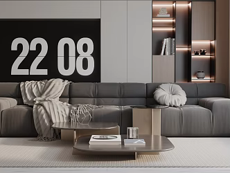 Modern three-seat sofa 3d model