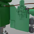 Industrial Control Valve Featuring Green Actuator Metal Flange Body And Pressure Gauges