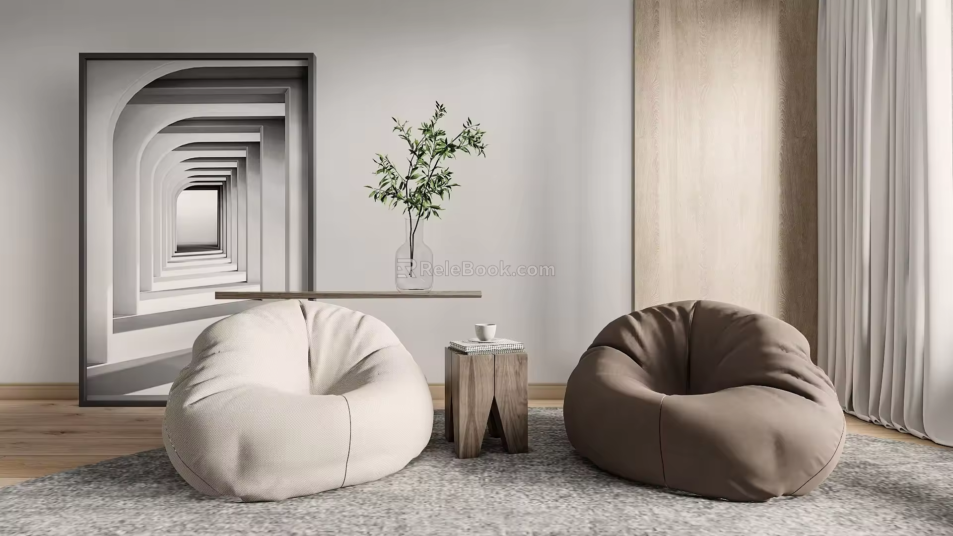 Modern Casual Sofa Combination Lazy Sofa Combination 3d model