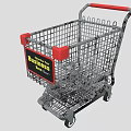 Shopping Cart With Business Best Label And Metal Frame Wheels